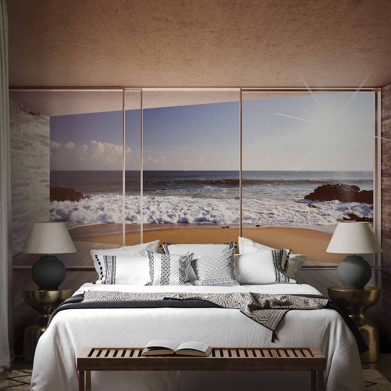 3D photo wallpaper with sea view - Meeting on the beach, 64119 G-ART