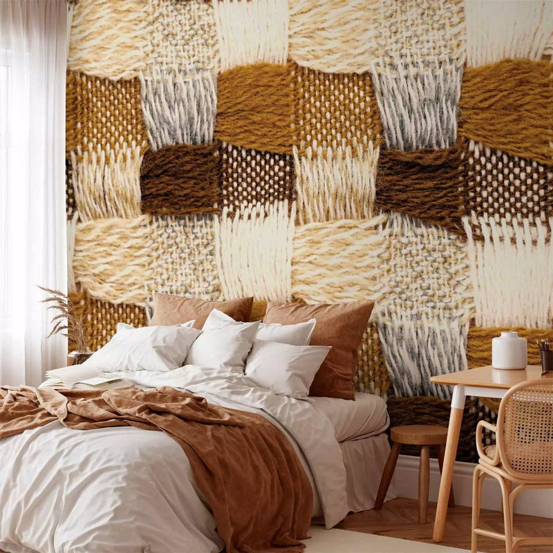 3D Wall Murals with the texture of the knitted fabric and the square weave g-art