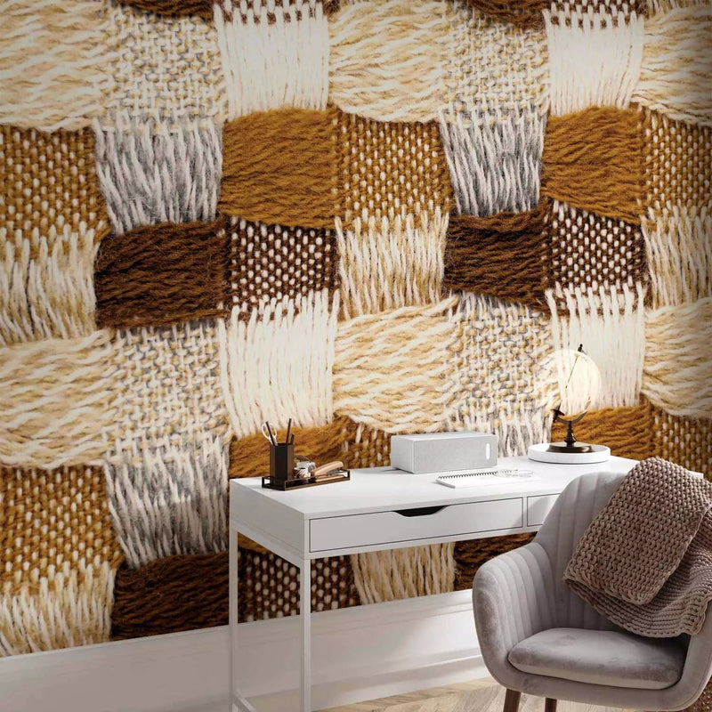 3D Wall Murals with the texture of the knitted fabric and the square weave g-art