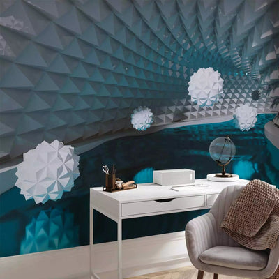 3D Wall Murals - Geometric spheres floating above the water g-art