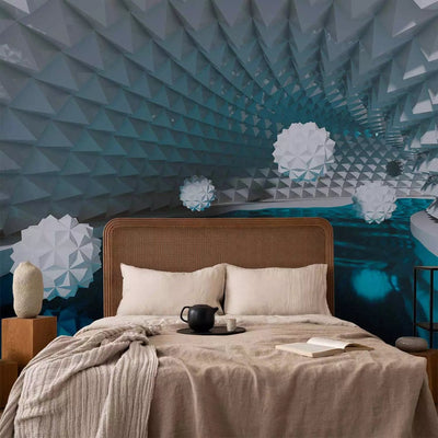 3D Wall Murals - Geometric spheres floating above the water g-art