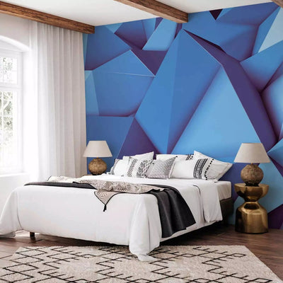 3D Wall Murals - Abstract Geometric 3D Illusion - Composition Blue G -Art