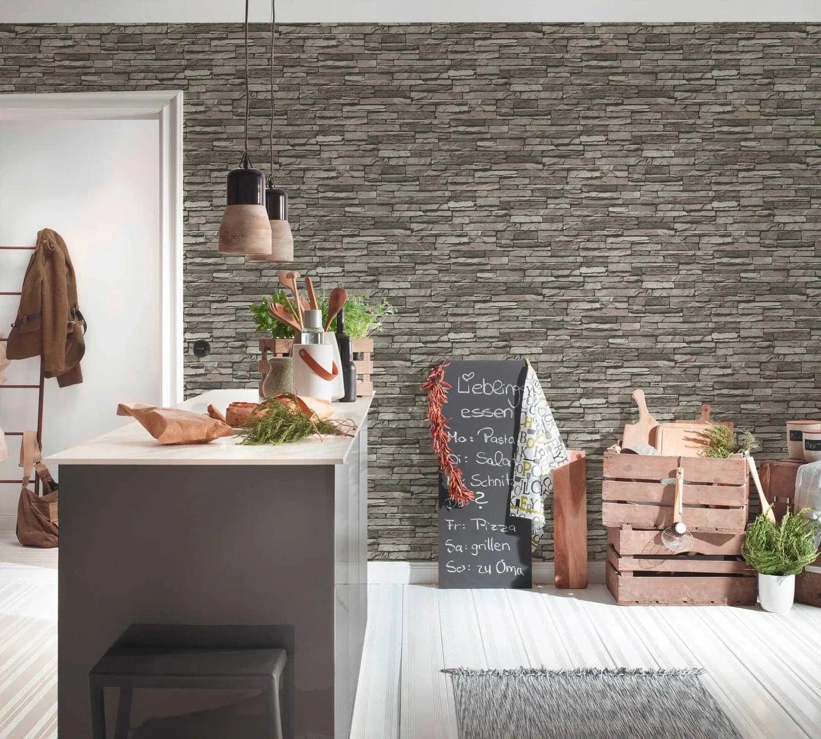 Tapetes guļamistabai ar akmens rakstu AS Creation 95833-1 AS Creation