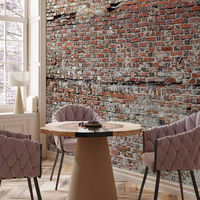 Cheap wide Wall Murals with brick wall, red-brown (500x280 cm) G-ART