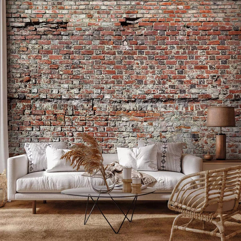 Cheap wide Wall Murals with brick wall, red-brown (500x280 cm) G-ART