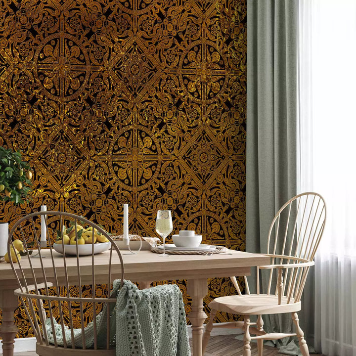 Wall Murals with Celtic ornament, gold - 91380