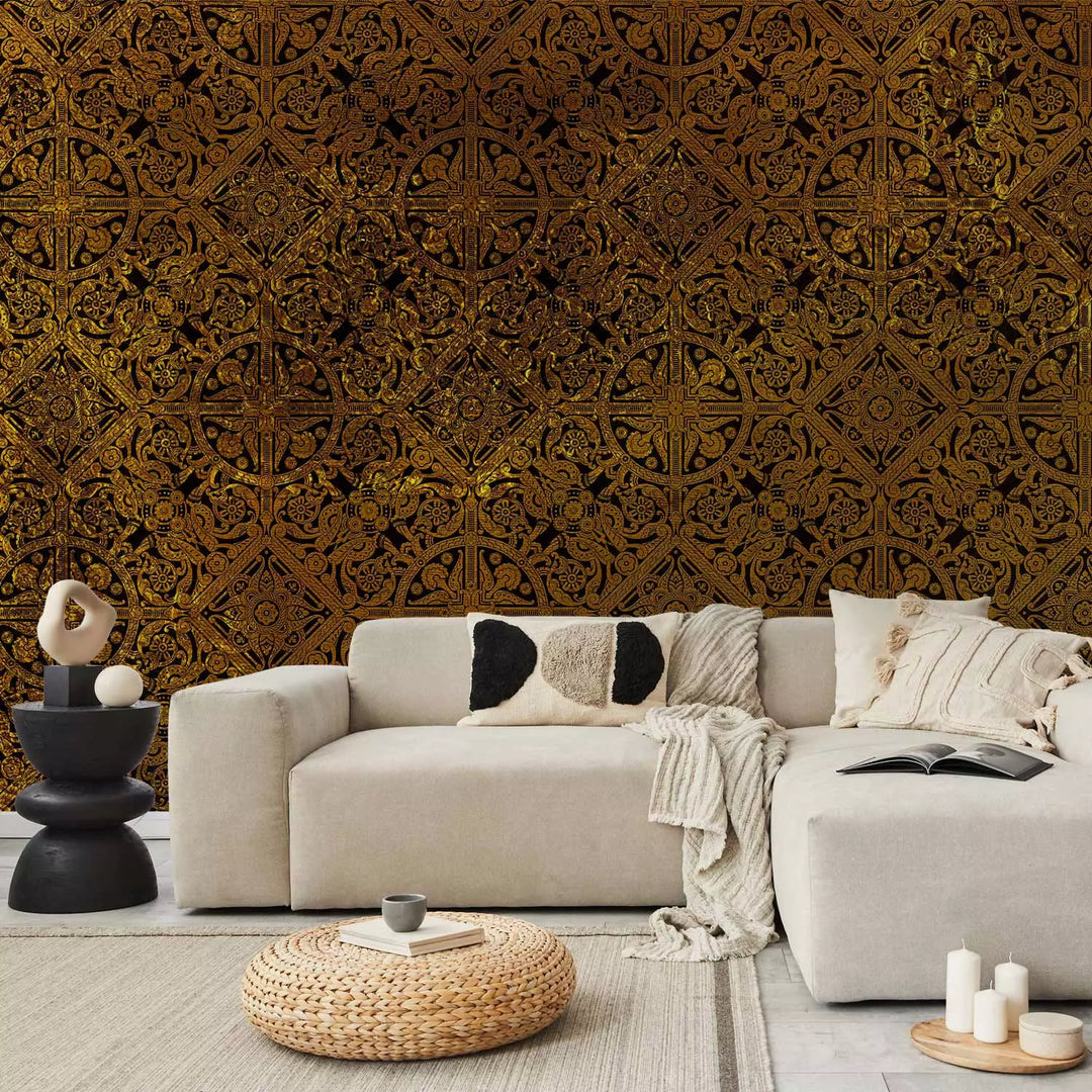 Wall Murals with Celtic ornament, gold - 91380