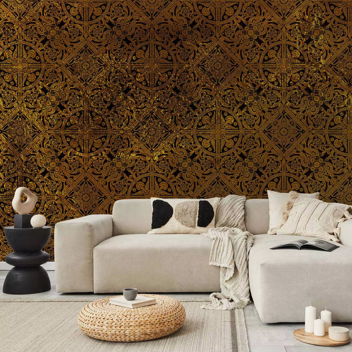 Wall Murals with Celtic ornament, gold - 91380