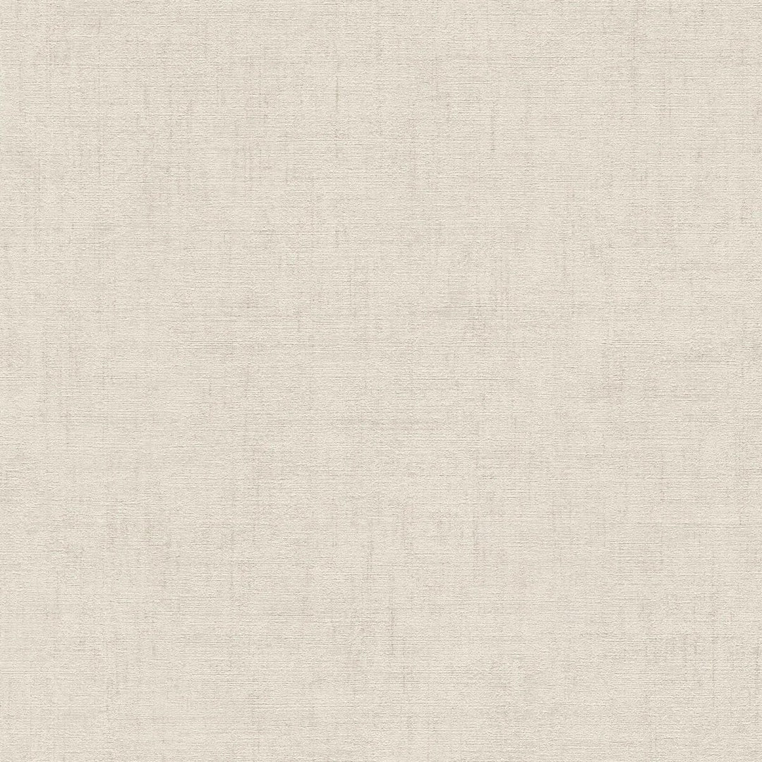 Plain non-woven wallpaper with natural linen texture | cream - 3007652