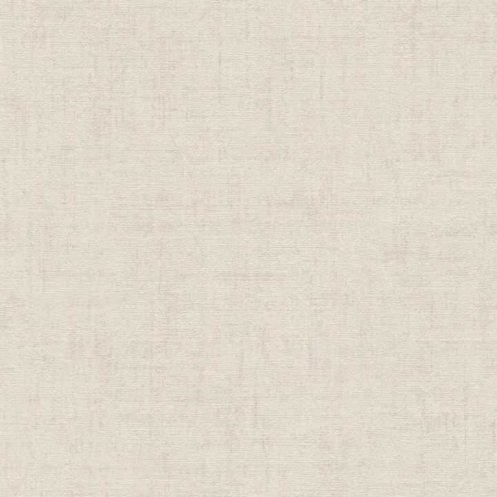 Plain non-woven wallpaper with natural linen texture | cream - 3007652