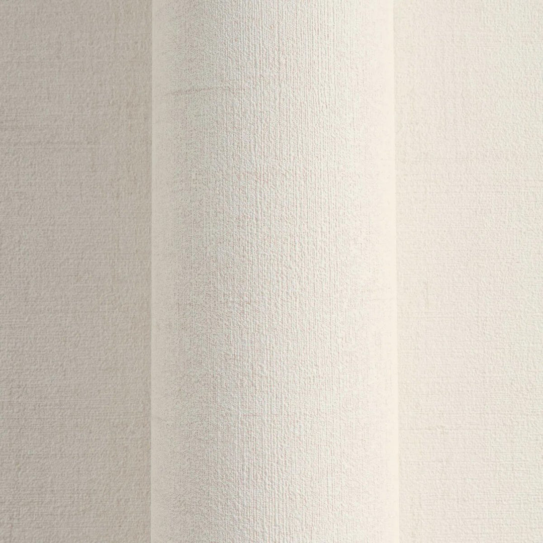 Plain non-woven wallpaper with natural linen texture | light warm tones - 3007655