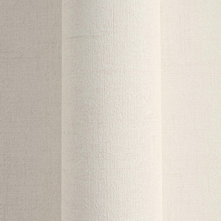 Plain non-woven wallpaper with natural linen texture | light warm tones - 3007655