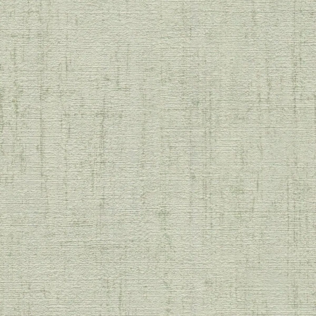 Plain non-woven wallpaper in light sage green with a fine linen texture - 3007656