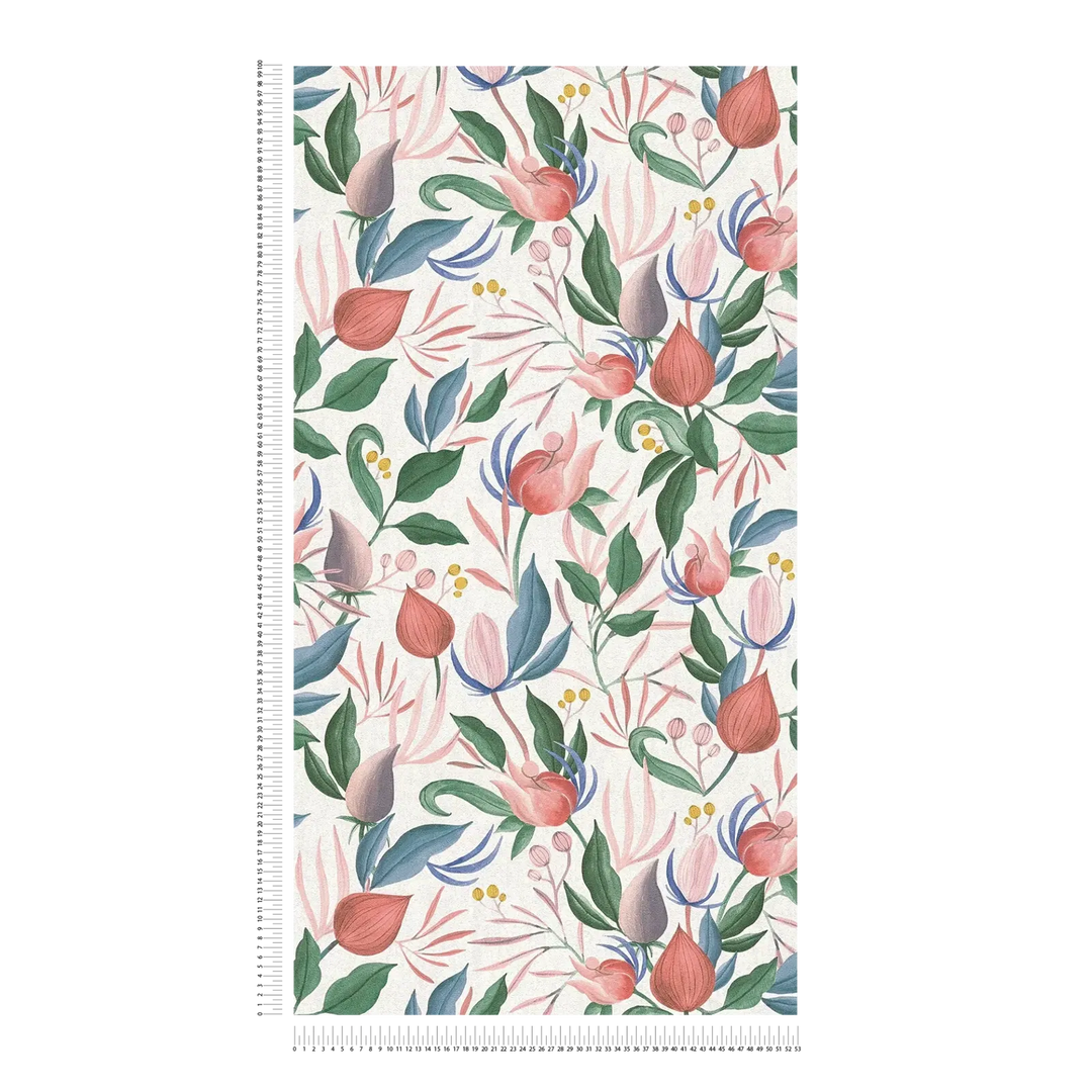 Neaustas tapetes rotaļīgās krāsās ar augļiem | daudzkrāsainas - 3010141