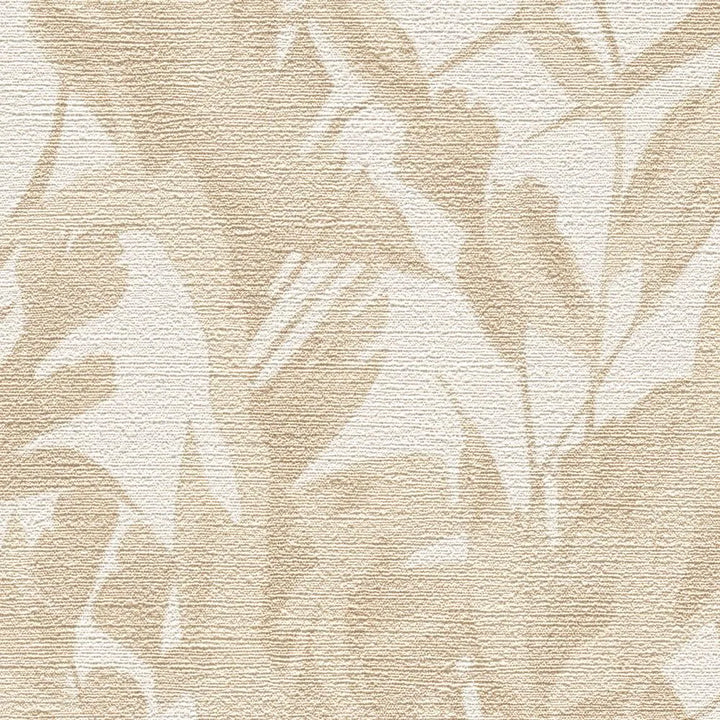 Wallpaper with palm tree motif in soft shades with light texture - beige, cream - 3010147