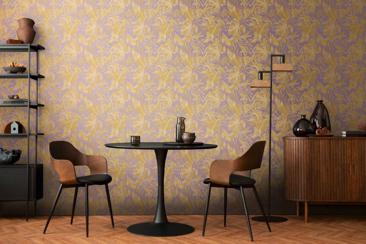 Matte non-woven wallpaper with exotic jungle motif and light texture - 3010151