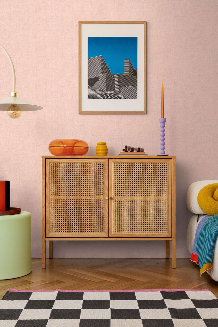 Augstākās kvalitātes neaustas tapetes ar zīdainu, mirdzošu tekstūru | rozā - 3010217