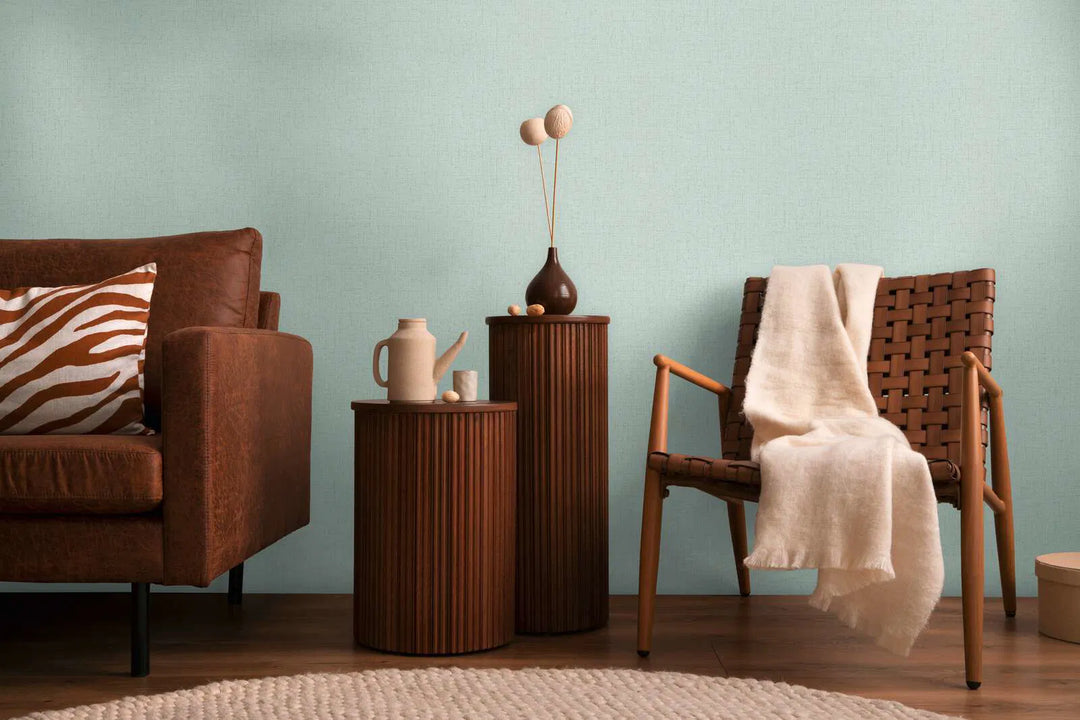 Augstākās kvalitātes neaustas tapetes ar zīdainu, mirdzošu tekstūru | zilā - 3010220