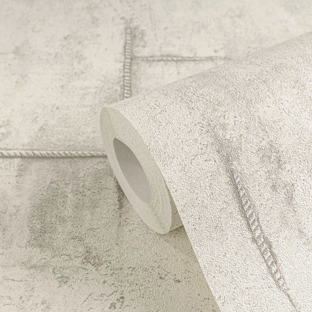 Neaustas tapetes ar betona izskatu un maigu vintāža šarmu | gaiši pelēkā - 3010503