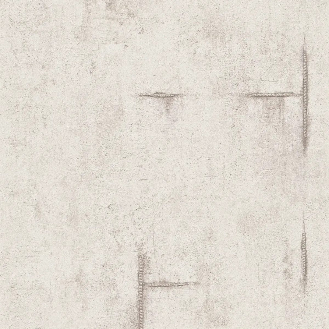 Neaustas tapetes ar betona izskatu un maigu vintāža šarmu | gaiši pelēkā - 3010503