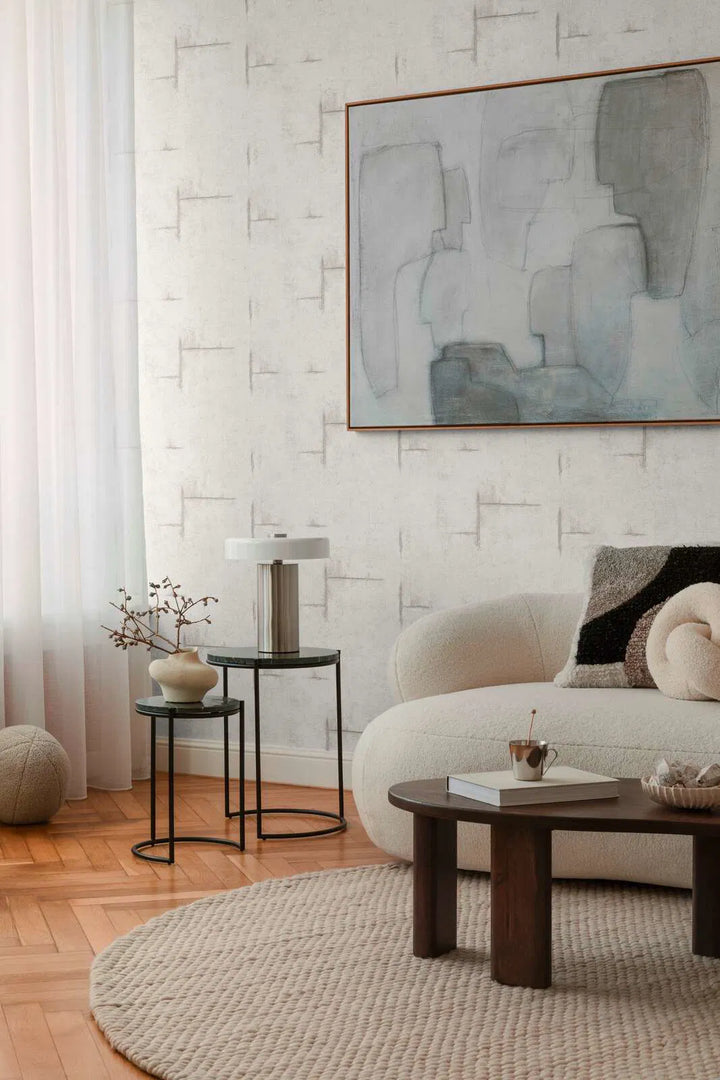 Neaustas tapetes ar betona izskatu un maigu vintāža šarmu | gaiši pelēkā - 3010503