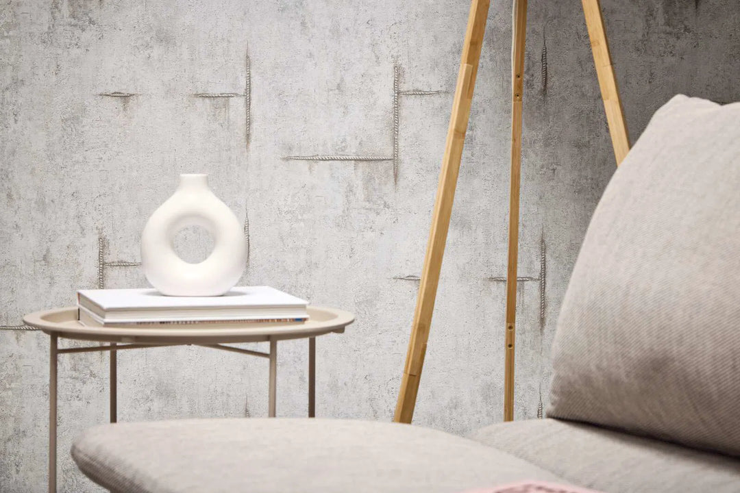 Neaustas tapetes modernam industriālajam stilam | pelēkā - 3010504