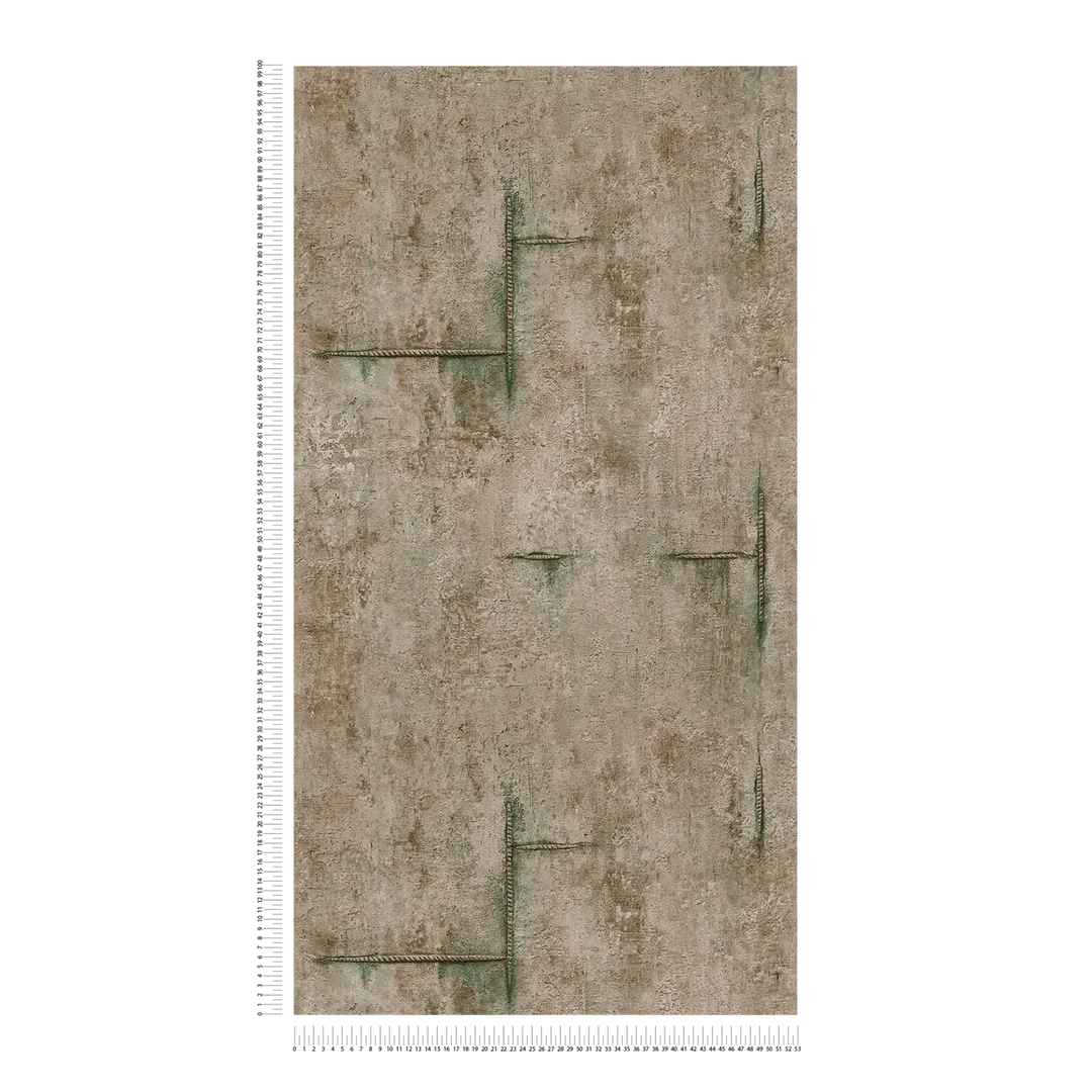 Neaustas tapetes modernam industriālajam stilam | tumši brūnā - 3010506