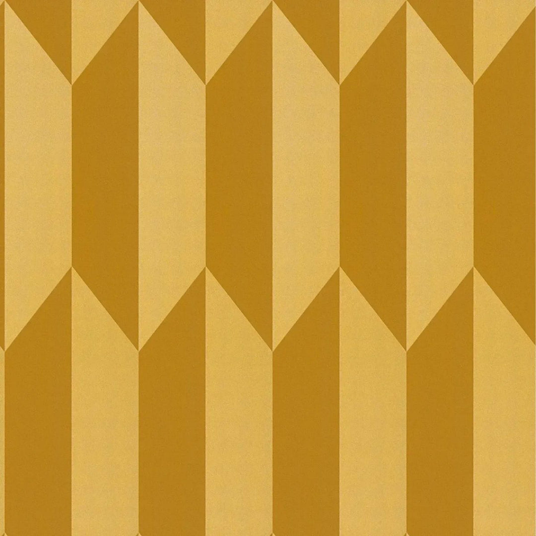 Neaustas tapetes ar spīdīgu retro rakstu košās krāsās – zelta - 3010522