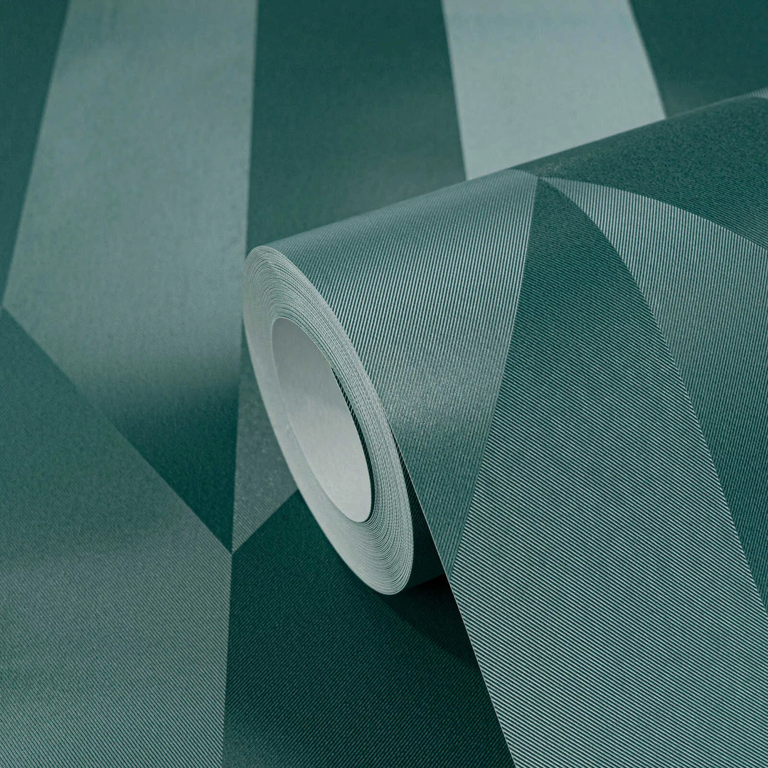 Neaustas tapetes ar spīdīgu ģeometrisku dizainu un gludu virsmu | zila - 3010523