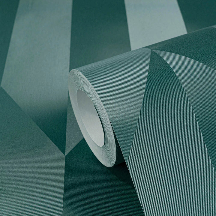 Neaustas tapetes ar spīdīgu ģeometrisku dizainu un gludu virsmu | zila - 3010523