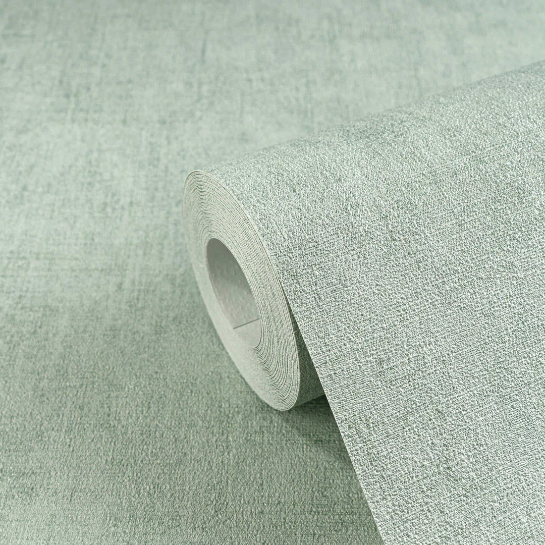 Neaustas tapetes ar smalku lina tekstūru | zaļā - 3011063