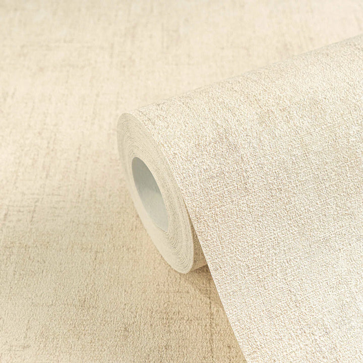 Non-woven wallpaper with natural textile texture | cream - 3011070