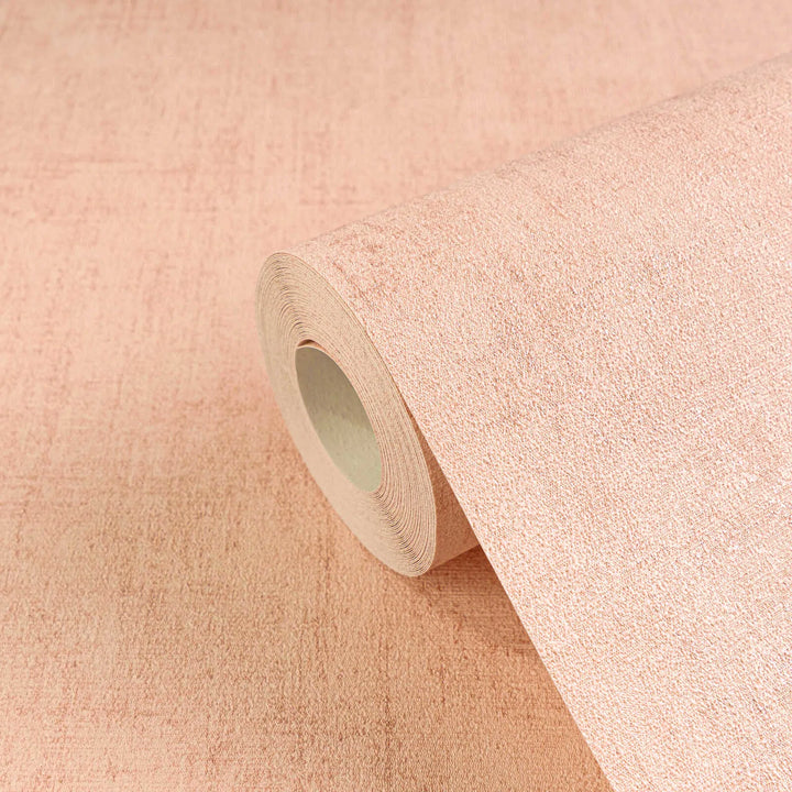 Non-woven wallpaper with a minimalist textile look| in pink - 3011072