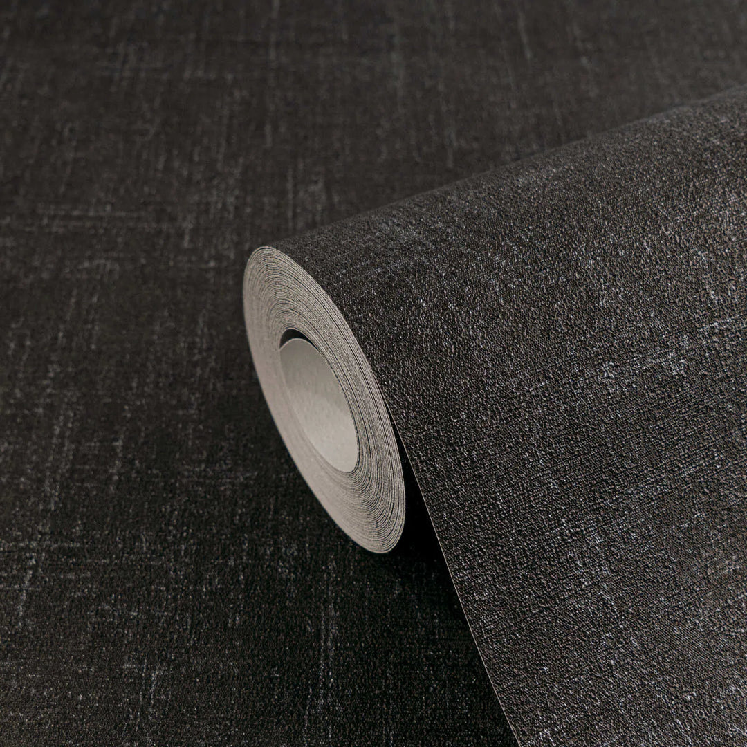 Neaustas tapetes ar smalku lina izskatu | melnā krāsā - 3011101