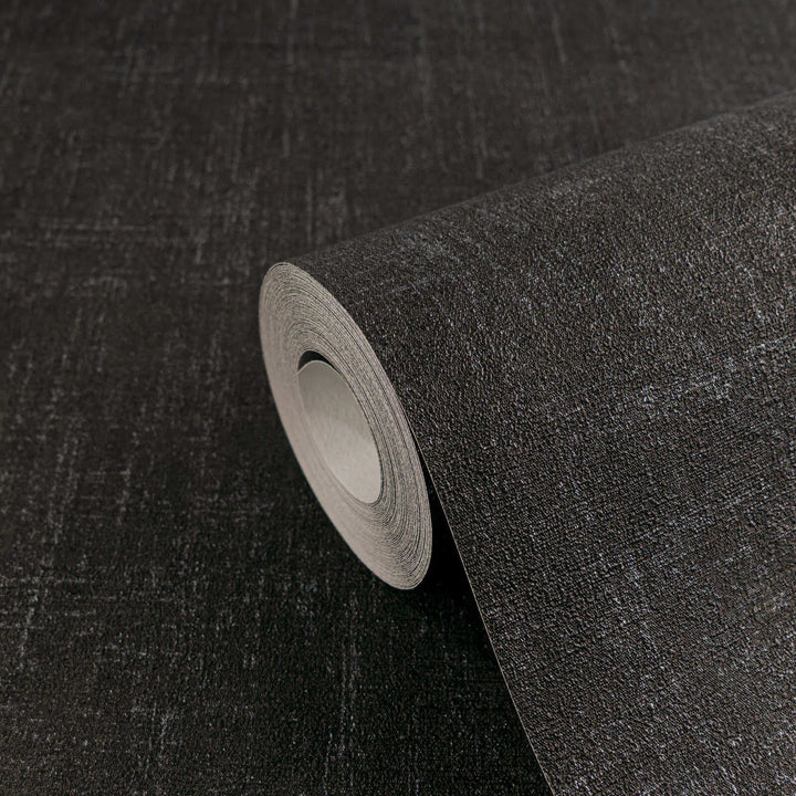 Neaustas tapetes ar smalku lina izskatu | melnā krāsā - 3011101