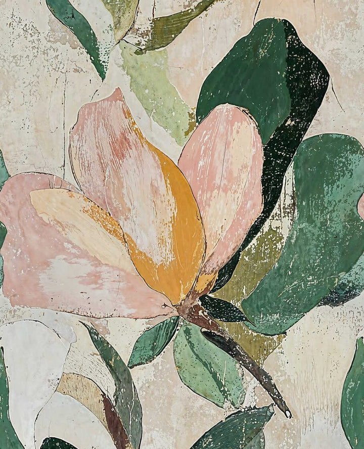 Dekoratīvas tapetes ar lieliem ziediem un sulīgām lapām - 3011623