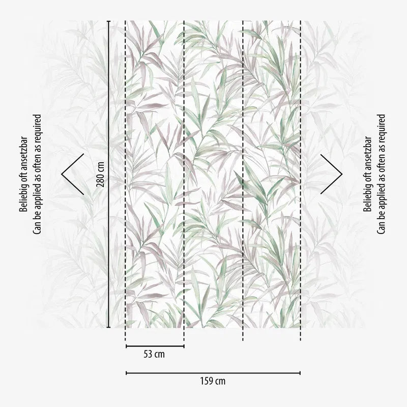 Dekoratīvas tapetes ar filigrāniem lapu vijumiem delikātās krāsās - 3011634
