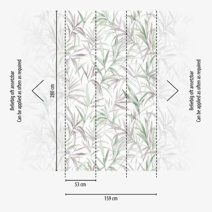 Dekoratīvas tapetes ar filigrāniem lapu vijumiem delikātās krāsās - 3011634