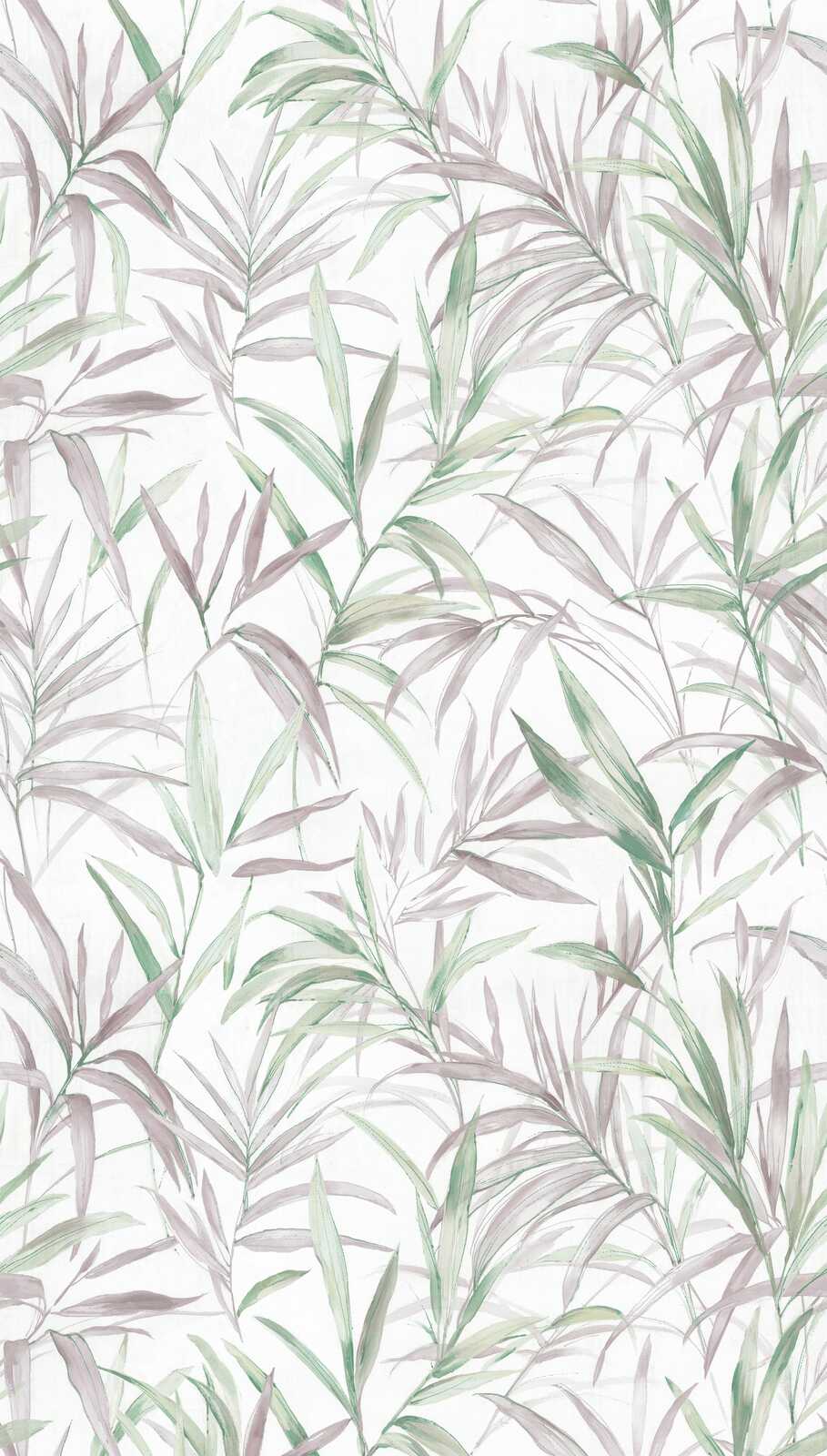 Dekoratīvas tapetes ar filigrāniem lapu vijumiem delikātās krāsās - 3011634