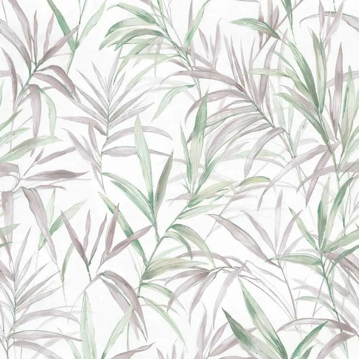 Dekoratīvas tapetes ar filigrāniem lapu vijumiem delikātās krāsās - 3011634