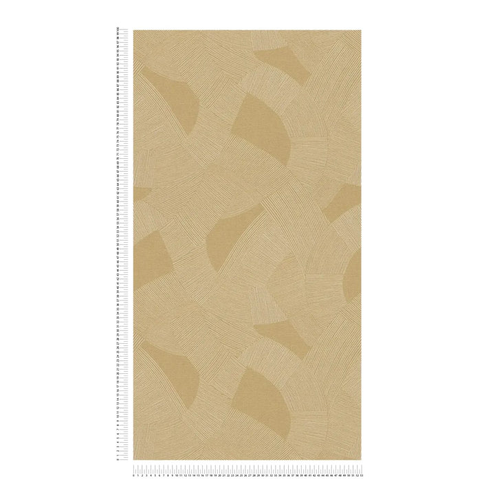 Abstract style wallpaper with fine lines, slightly shiny | yellow-brown - 3012064