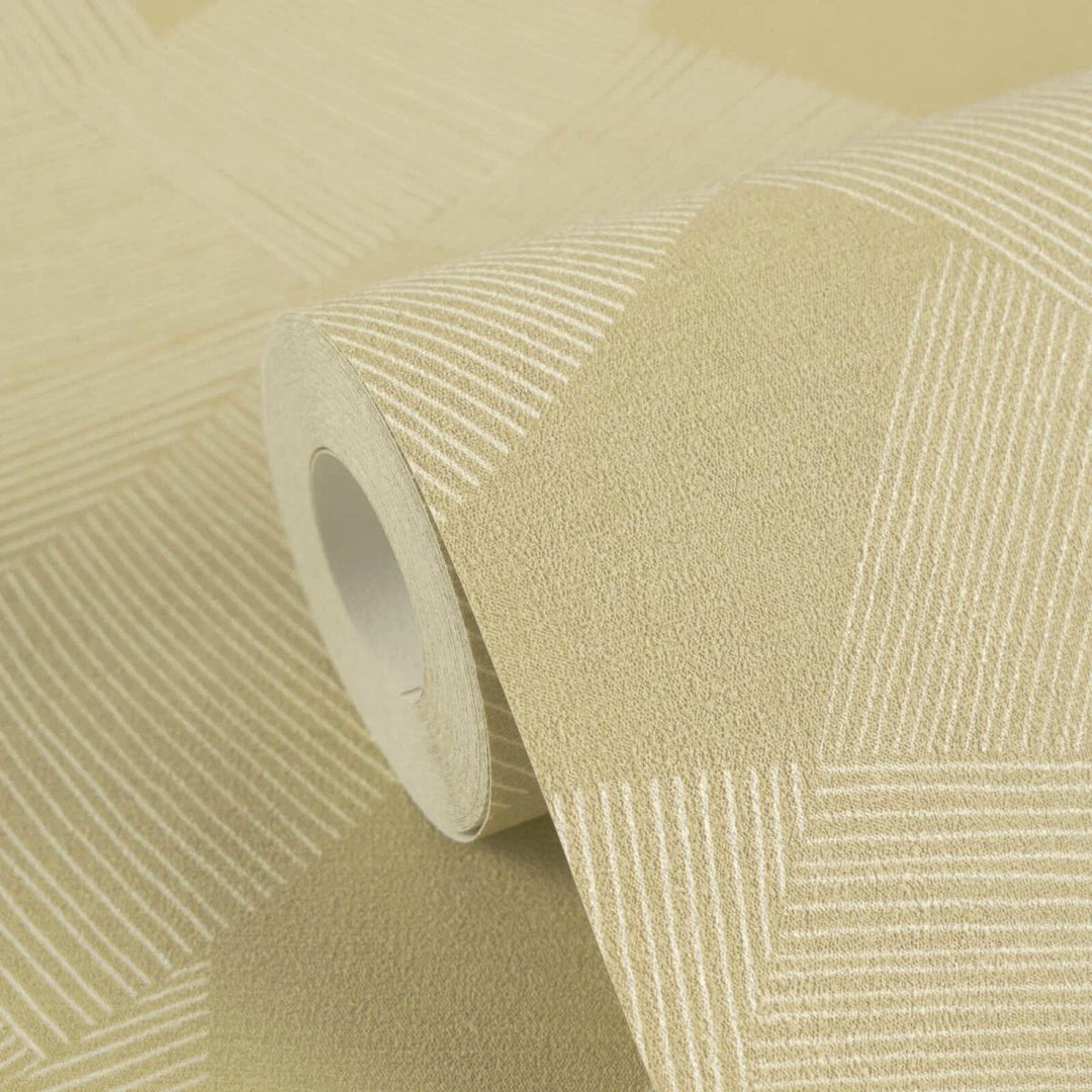 Abstract style wallpaper with fine lines, slightly shiny | yellow-brown - 3012064