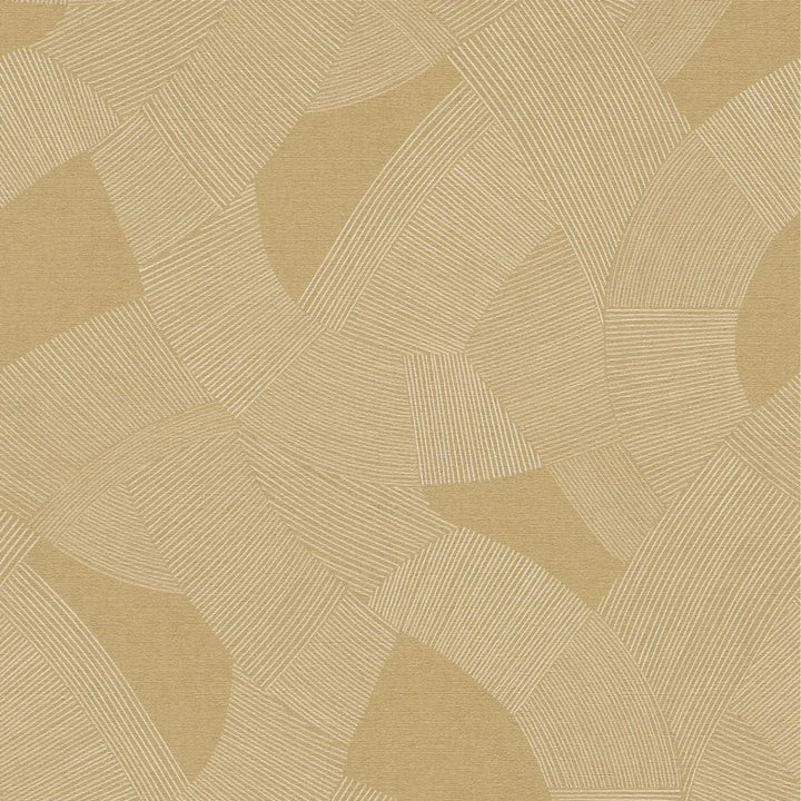 Abstract style wallpaper with fine lines, slightly shiny | yellow-brown - 3012064