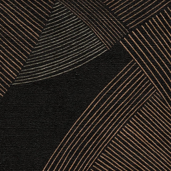 Neaustas tapetes ar stilizētu ģeometrisku rakstu un mierīgu faktūru | melnā, brūna - 3012065