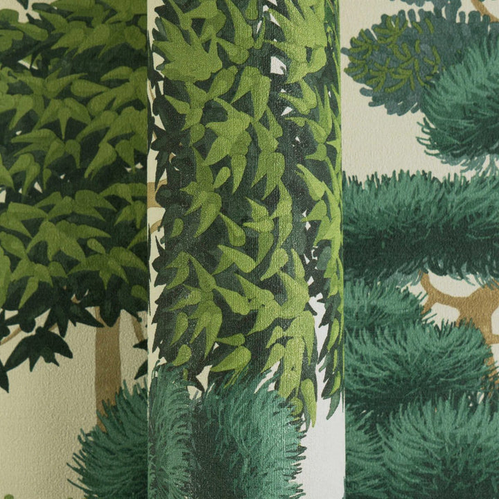 Wallpaper with botanical jungle design | green - 3012073