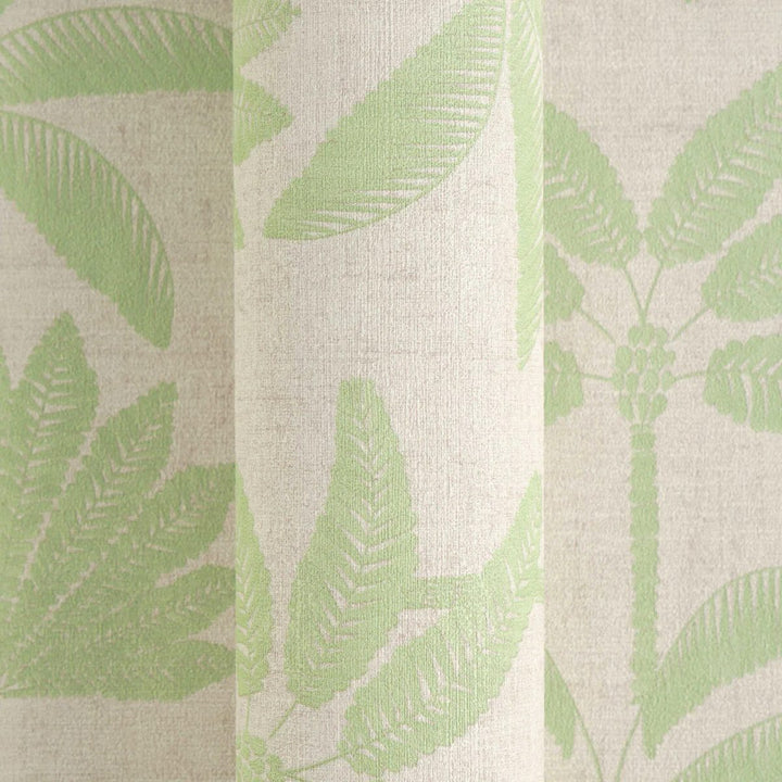 Wallpaper with an elegant palm motif and subtle texture | beige, green - 3012120