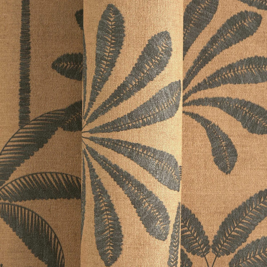 Tapetes ar palmu motīvu, ar izteiksmīgām lapām, nedaudz spīdīgas | bēša, oranža - 3012121