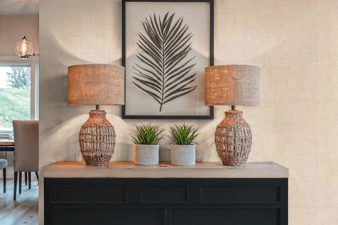 Plain wallpaper with a harmonious texture and a matte finish – sand-colored - 3012143