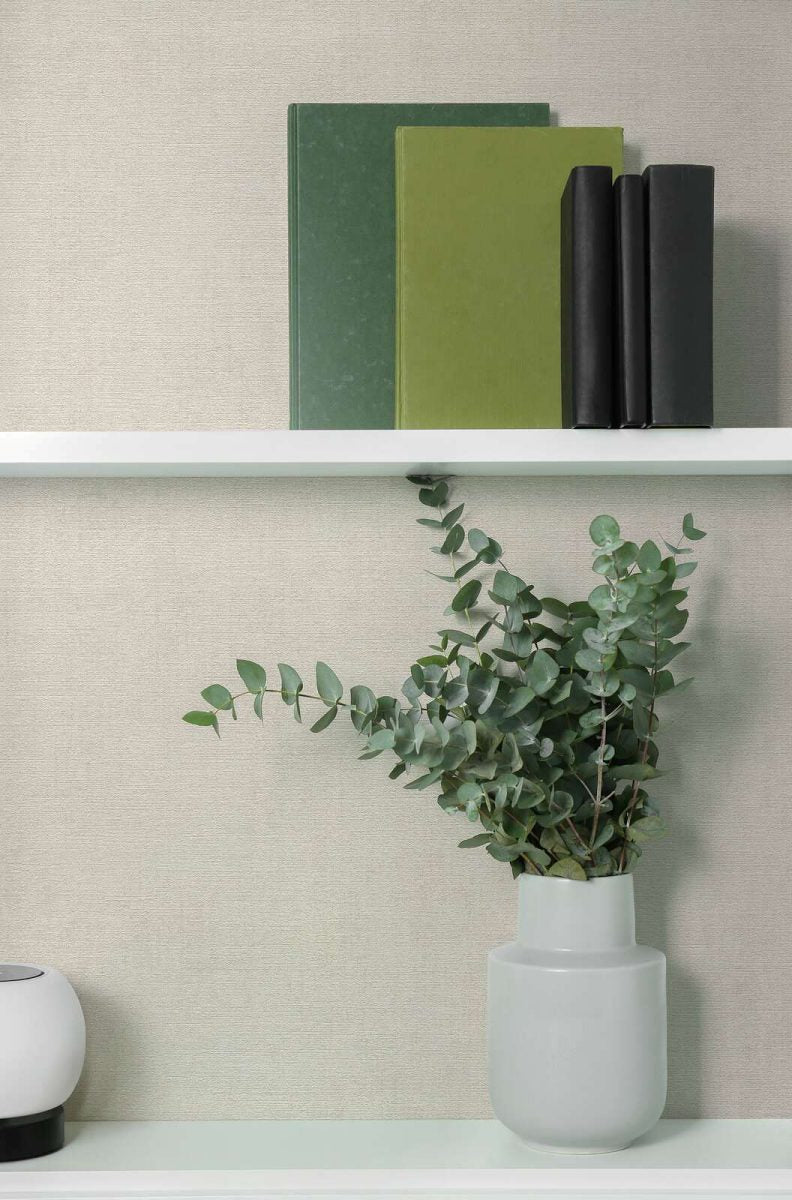 Plain wallpaper with a harmonious texture and a matte finish – beige - 3012146