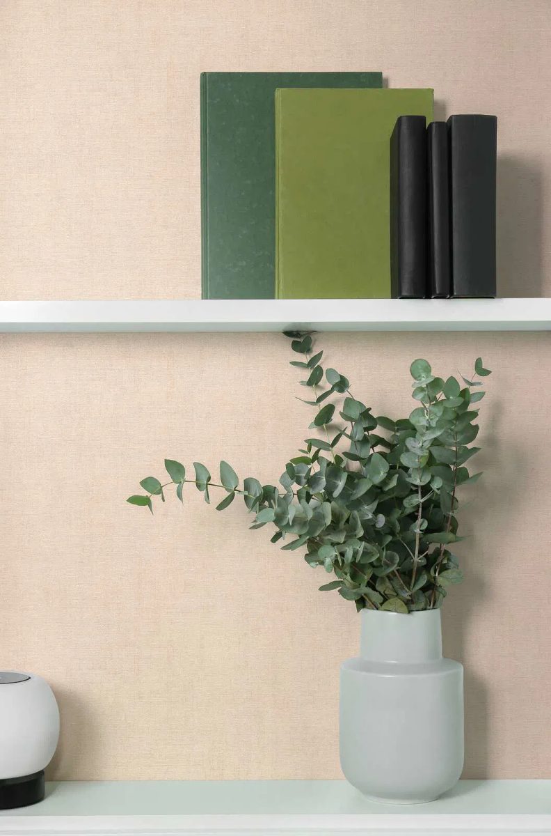 Plain wallpaper with a fine, matte texture - sand - 3012147